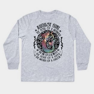 August Girl The Soul Of A Mermaid Hippie T-shirt Kids Long Sleeve T-Shirt